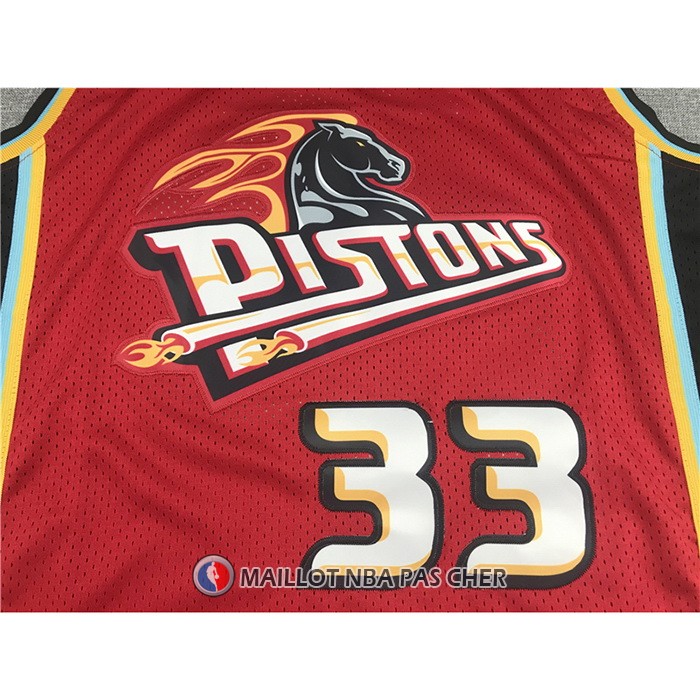 Maillot Detroit Pistons Grant Hill NO 33 Mitchell & Ness 1999-00 Rouge